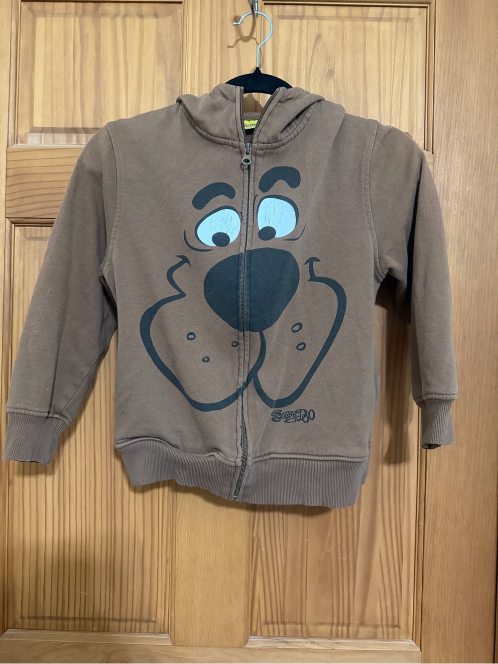 Y2K Scooby Doo Brown Zip-Up Hoodie with Ears 8/10